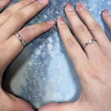 Adjustable Guardian Angel Moissanite Promise Rings Sets In Sterling Silver - CoupleSets