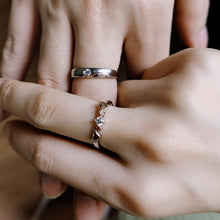 Adjustable Guardian Angel Moissanite Promise Rings Sets In Sterling Silver - CoupleSets