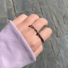 Adjustable Day And Night Rhombic Couple Promise Rings In Sterling Silver - CoupleSets