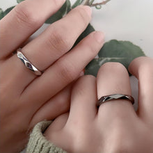 Adjustable Day And Night Rhombic Couple Promise Rings In Sterling Silver - CoupleSets