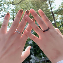 Adjustable Day And Night Rhombic Couple Promise Rings In Sterling Silver - CoupleSets