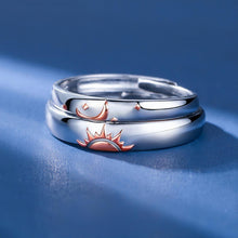 Adjustable Sun And Moon Promise Rings For Couples In Sterling Silver - CoupleSets