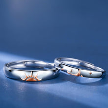 Adjustable Sun And Moon Promise Rings For Couples In Sterling Silver - CoupleSets