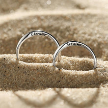 Adjustable Je t'aime Promise Rings For Couples In Sterling Silver - CoupleSets
