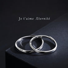 Adjustable Je t'aime Promise Rings For Couples In Sterling Silver - CoupleSets