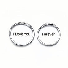 Adjustable Je t'aime Promise Rings For Couples In Sterling Silver - CoupleSets