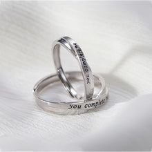 Adjustable You Complete Me Infinity Promise Rings Sets In Sterling Silver - CoupleSets