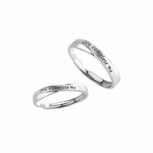 Adjustable You Complete Me Infinity Promise Rings Sets In Sterling Silver - CoupleSets
