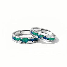 Adjustable Unique Aurora Couple Rings In Sterling Silver - CoupleSets