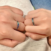 Adjustable Unique Aurora Couple Rings In Sterling Silver - CoupleSets