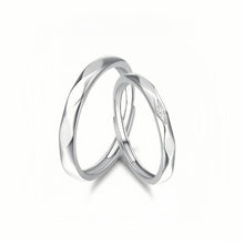 Adjustable Unique Rhombic Couple Promise Rings In Sterling Silver - CoupleSets