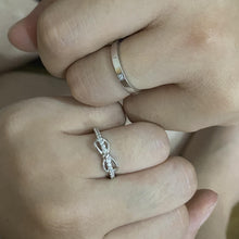 Adjustable Infinity Love Promise Rings Sets In Sterling Silver - CoupleSets