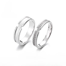 Adjustable Unique Love Promise Rings Sets In Sterling Silver - CoupleSets