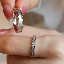 Adjustable Unique Love Promise Rings Sets In Sterling Silver - CoupleSets