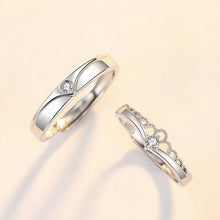 Adjustable Matching Crown Promise Rings For Couples In Sterling Silver - CoupleSets