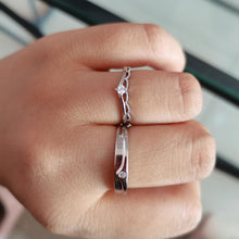 Adjustable Matching Crown Promise Rings For Couples In Sterling Silver - CoupleSets