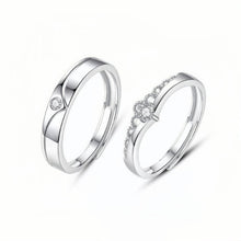 Adjustable Matching Crown Promise Rings For Couples In Sterling Silver - CoupleSets
