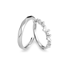 Adjustable Cute Butterfly Promise Rings For Couples In Sterling Silver - CoupleSets