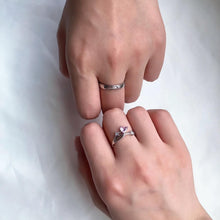 Adjustable Heartbeat Infinity Promise Rings For Couples In Sterling Silver - CoupleSets