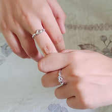 Adjustable Infinity Knot Matching Heart Promise Rings Sets In Sterling Silver - CoupleSets