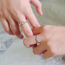 Adjustable Infinity Knot Matching Heart Promise Rings Sets In Sterling Silver - CoupleSets