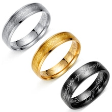 Lord Of The Rings Wedding Bands For Couples In Titanium