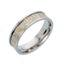 Engravable Glow In The Dark Titanium King Queen Couple Rings