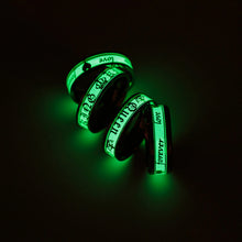 Engravable Glow In The Dark Titanium King Queen Couple Rings