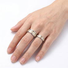 Engravable Glow In The Dark Titanium King Queen Couple Rings