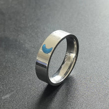 Engravable Glow In The Dark Titanium Sun And Moon Couple Rings