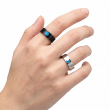 Engravable Glow In The Dark Titanium Sun And Moon Couple Rings