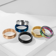 Engravable Matching Titanium Spinner Rings For Couples