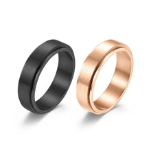 Engravable Matching Titanium Spinner Rings For Couples