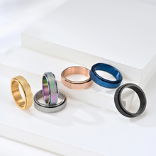 Engravable Matching Titanium Spinner Frosted Couples Rings