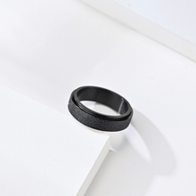 Engravable Matching Titanium Spinner Frosted Couples Rings