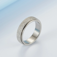 Engravable Matching Titanium Spinner Frosted Couples Rings