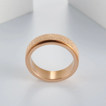 Engravable Matching Titanium Spinner Frosted Couples Rings