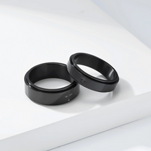 Engravable Titanium Matching Spinner Cross Couple Rings
