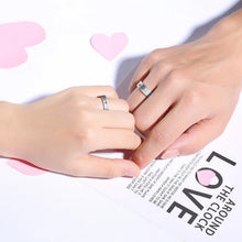 Engravable Titanium Heartbeat Promise Rings For Couples