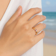 Personalized Titanium Matching Birthstone Rings For Couples