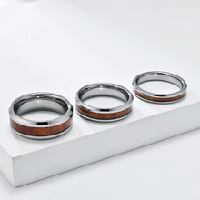 Engravable 6th Anniversary Tungsten Wooden Rings For Couples