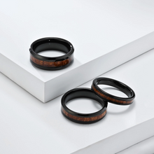 Engravable 6th Anniversary Tungsten Wooden Rings For Couples