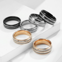 Engravable Matching Ice Silk Tungsten Couples Wedding Bands