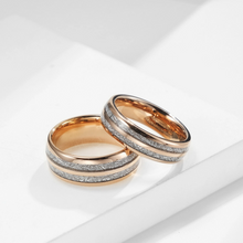 Engravable Matching Ice Silk Tungsten Couples Wedding Bands