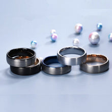 Engravable Simple Frosted Tungsten Couples Wedding Bands