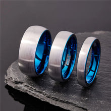 Engravable Simple Frosted Tungsten Couples Wedding Bands
