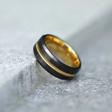 Engravable Matching Two Tone Tungsten Couple Wedding Bands