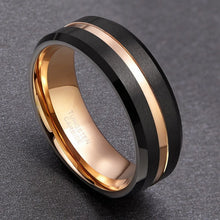 Engravable Matching Two Tone Tungsten Couple Wedding Bands