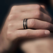 Engravable Matching Two Tone Tungsten Couple Wedding Bands