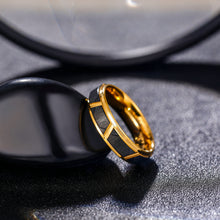 Engravable Two Tone The Force Tungsten Couple Wedding Bands